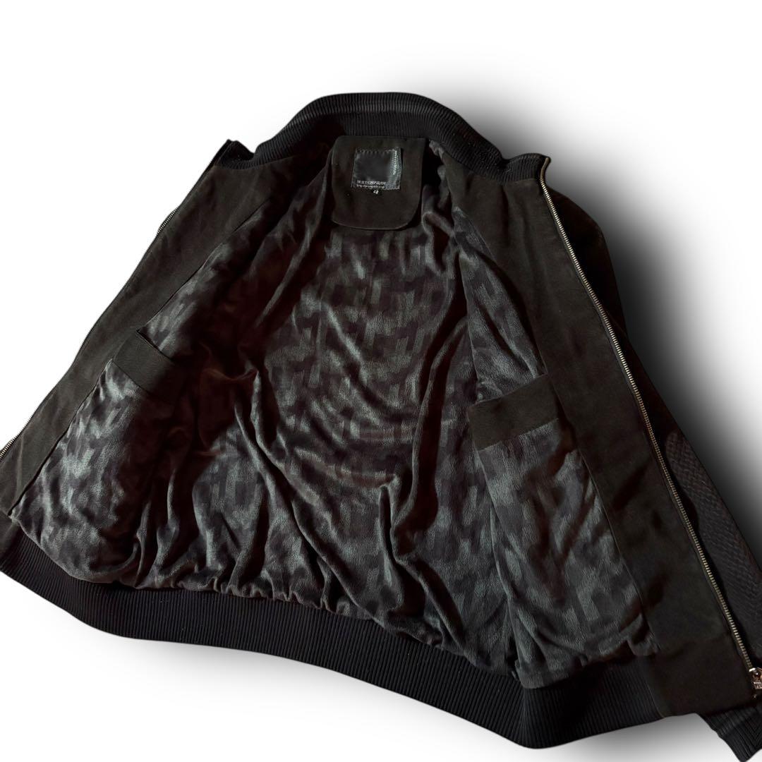 vintage起毛スタンドカラージャケット希少デザインウール調CBOYブラックL