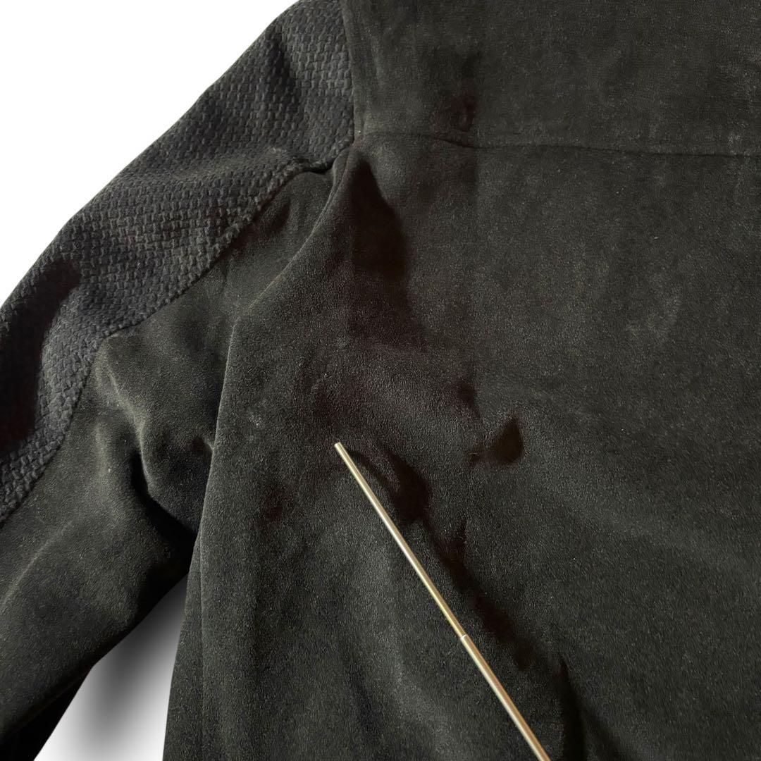 vintage起毛スタンドカラージャケット希少デザインウール調CBOYブラックL