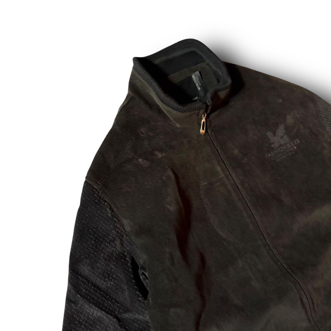 vintage起毛スタンドカラージャケット希少デザインウール調CBOYブラックL