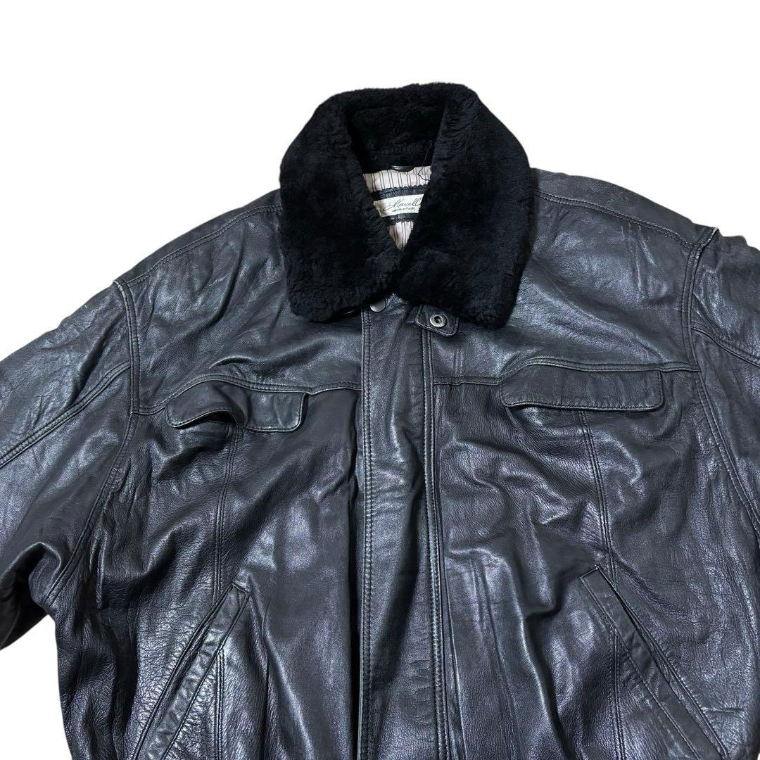 vintage G-1 Leather boa flight jacket 黒