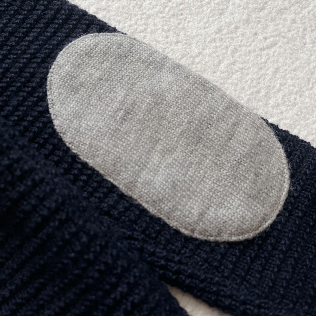 【美品】 maillot マイヨ　パッチワッフルカーディガン エルボーパッチ