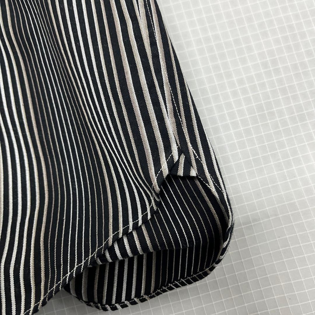 【美品】小倉縞縞 小倉織 ボタンダウンシャツ Monochrome Cubic