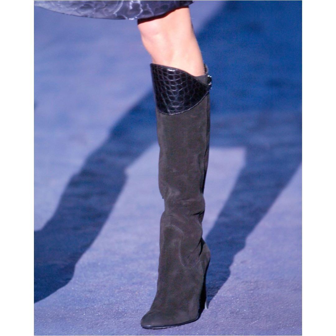 GUCCI 2005FW GGベルト スエードブーツ