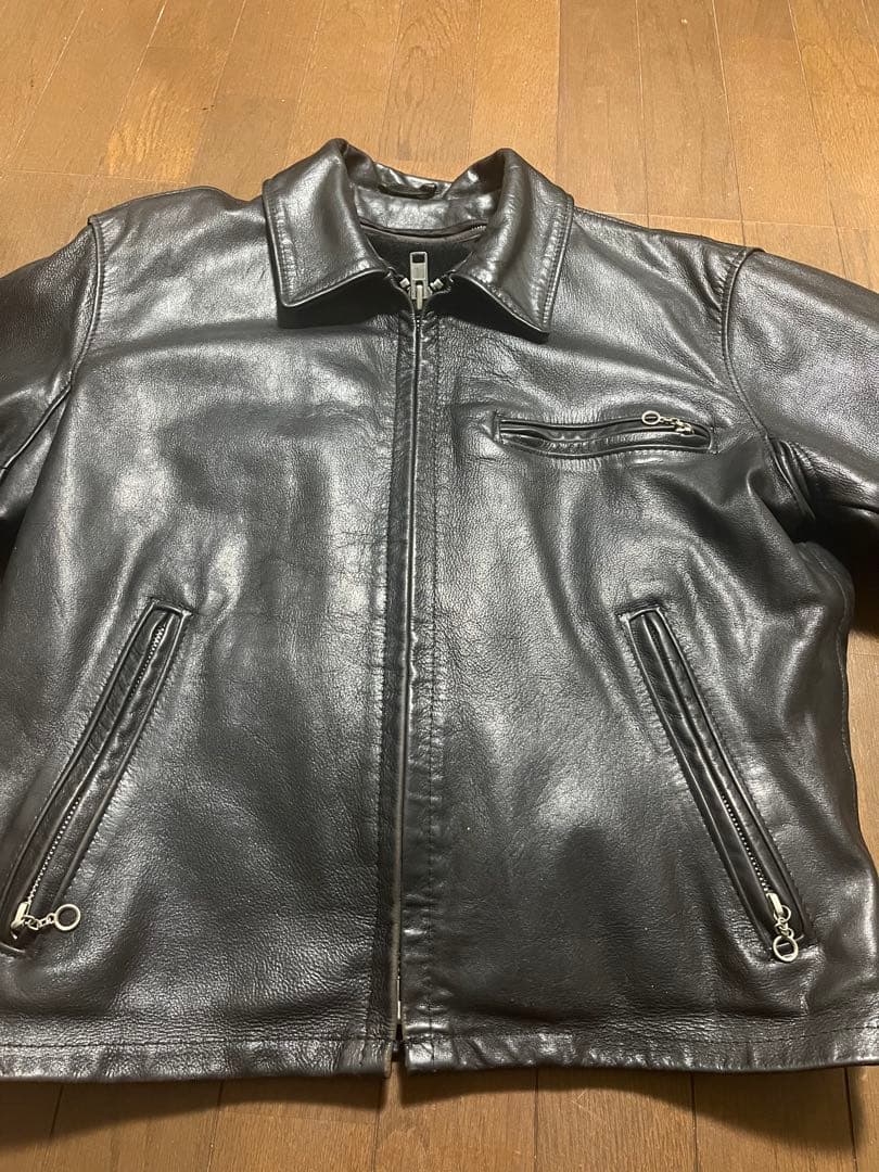 Schott シングル　ライダースジャケット　レザー　ブラック Size38