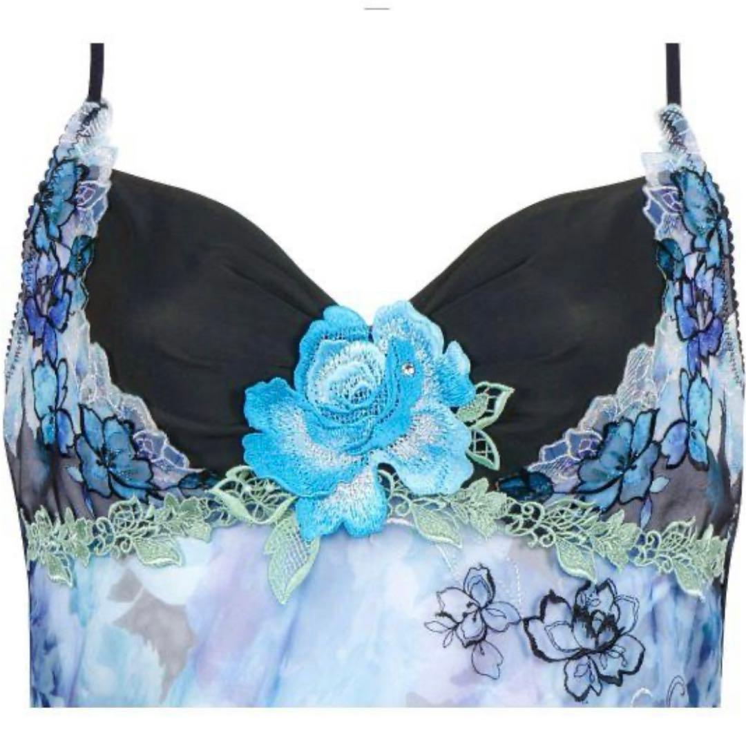 最安値　希少　サルート　L スリップ　ネイビー　ベトナムの花嫁