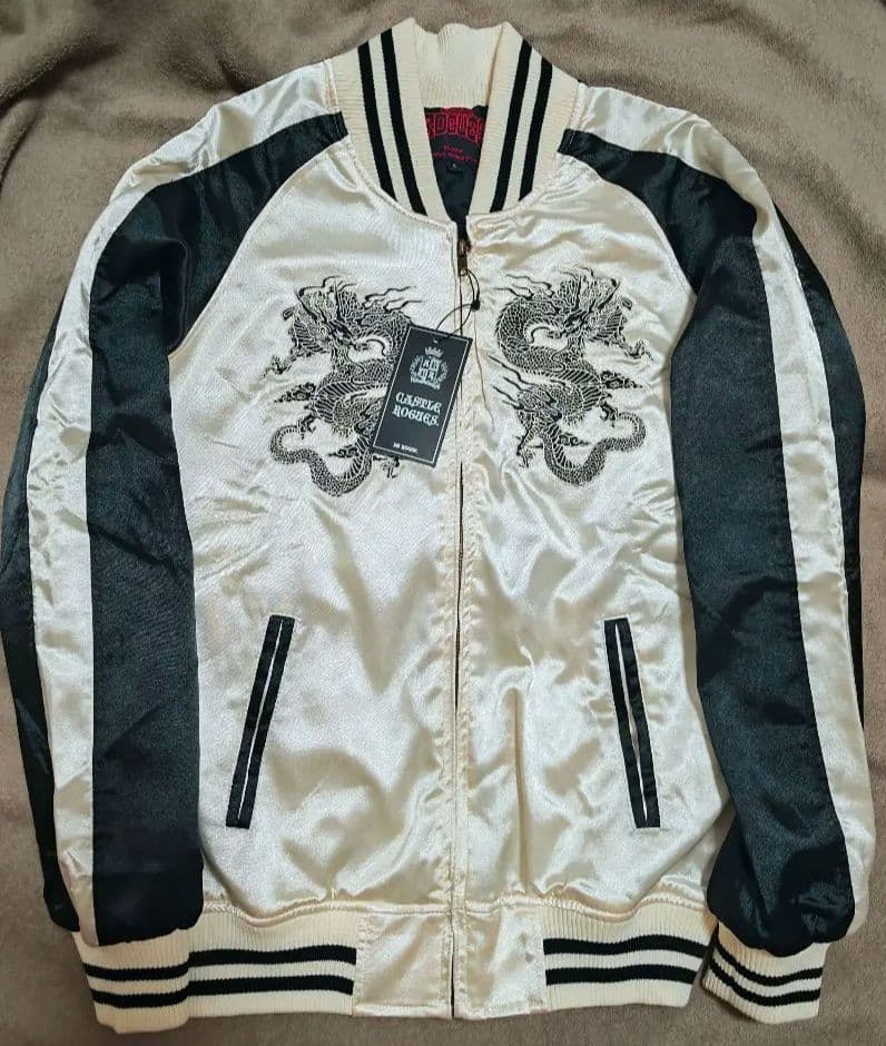 虎 スカジャン CASTLE ROGUES 未使用近い 美品 日本限定 サテン