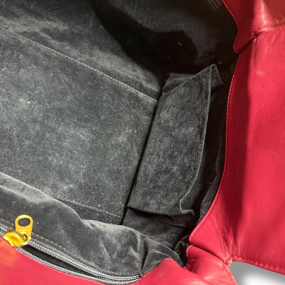 JRA認定★美品 鍵付き 大容量 オーストリッチボストンバッグ レッド