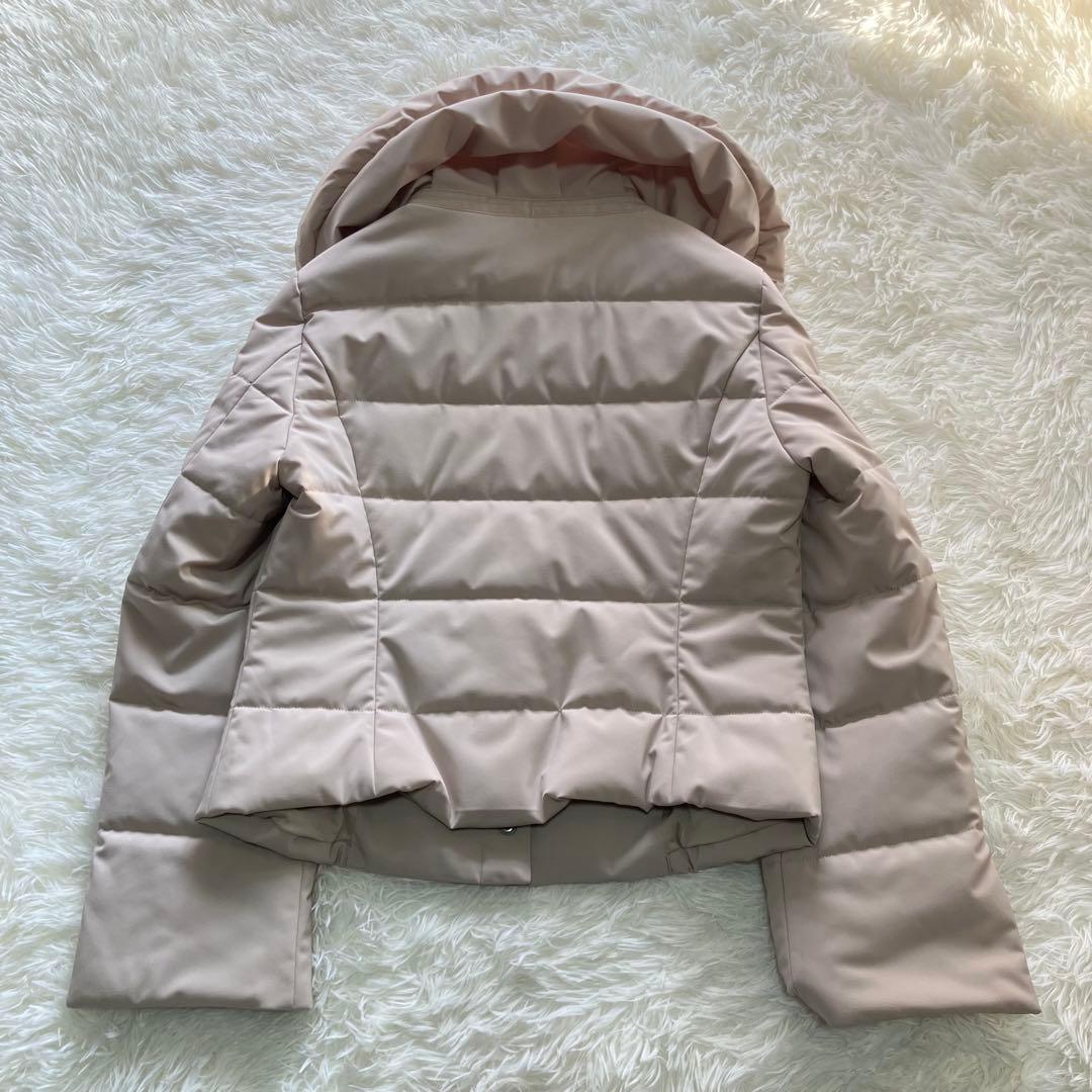 美品 フォクシーニューヨーク 中綿ジャケット ベージュ 女優襟 40 L