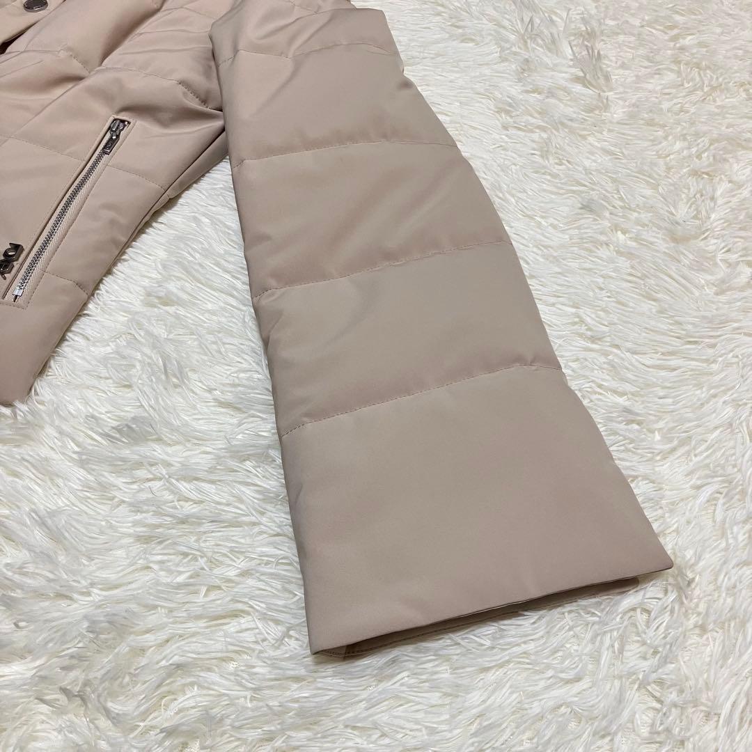 美品 フォクシーニューヨーク 中綿ジャケット ベージュ 女優襟 40 L