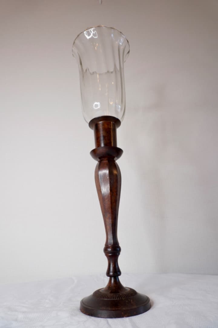 ヴィンテージ キャンドルホルダー ガラス燭台