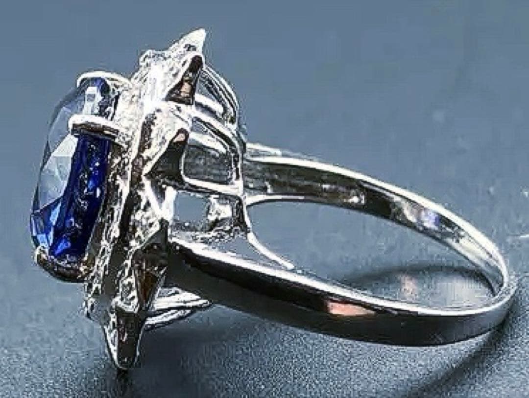スリランカ産 コーンフラワーブルーサファイア6.8ct SV 925リング 指輪