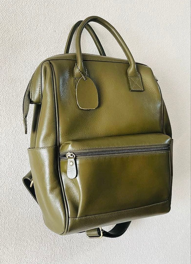 レザーバックパック/リュック　グリーン