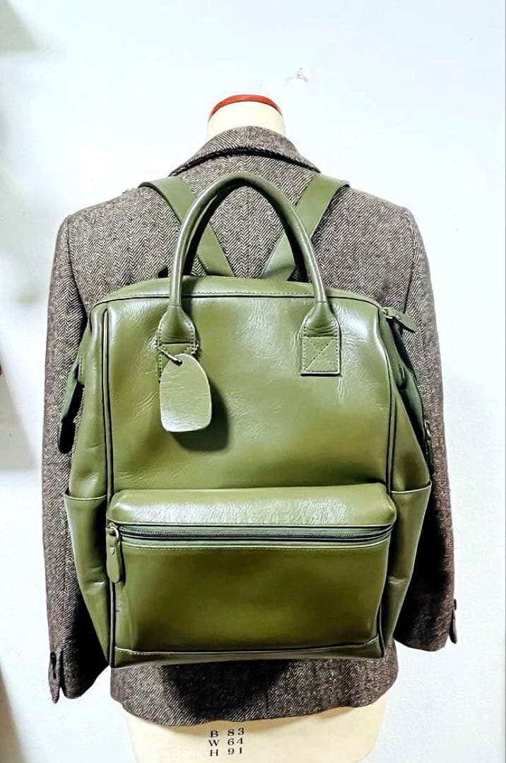 レザーバックパック/リュック　グリーン