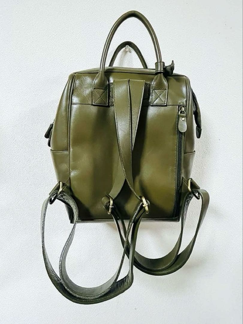 レザーバックパック/リュック　グリーン