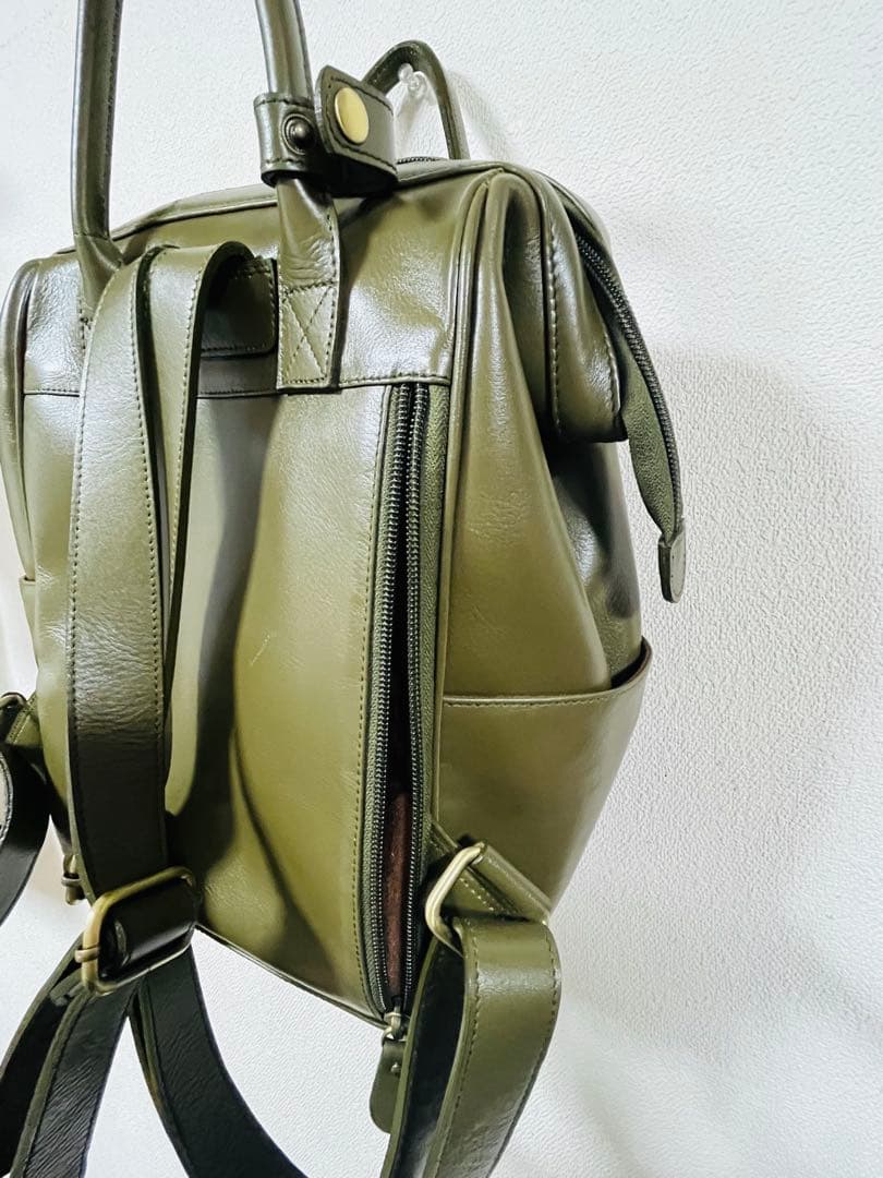 レザーバックパック/リュック　グリーン