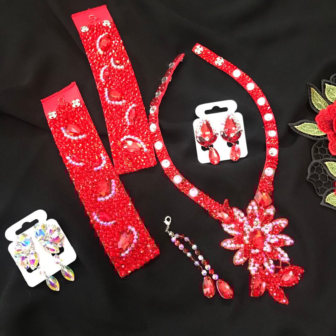 レッドアクセサリーセット　社交ダンス☆ベリーダンス