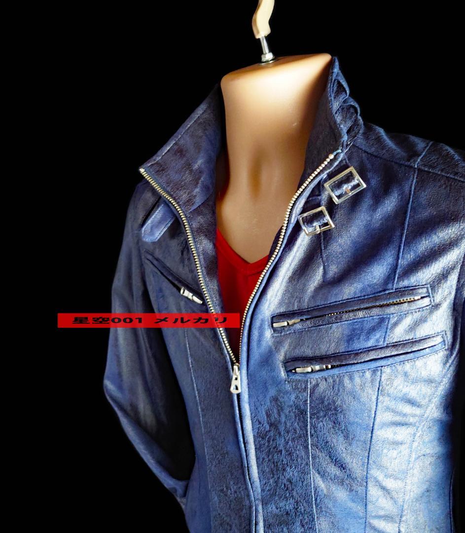 美品 TORNADOMART 紺色 ライダース ジャケット トルネードマート M