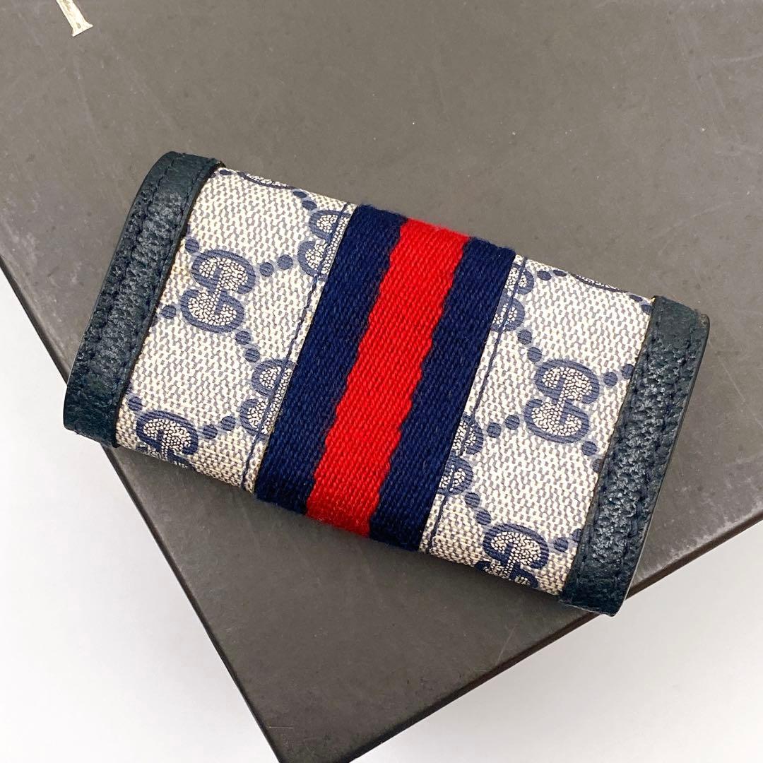 【美品】GUCCI GG シェリーライン インターロッキング 6連 キーケース