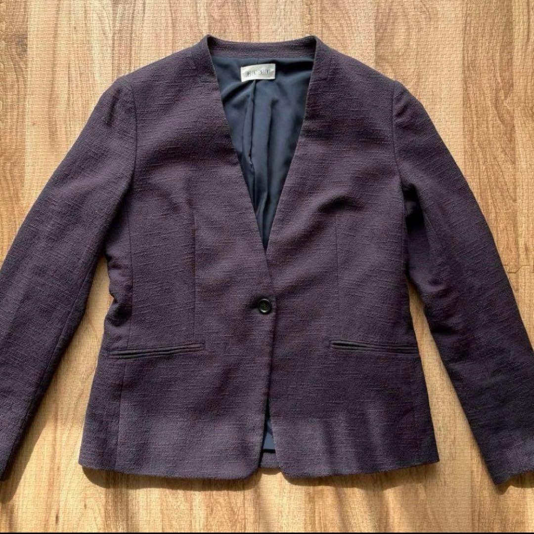 【自宅で洗える】PLST スーツ 上下 + アンカーウーマン ブラウス　Mサイズ