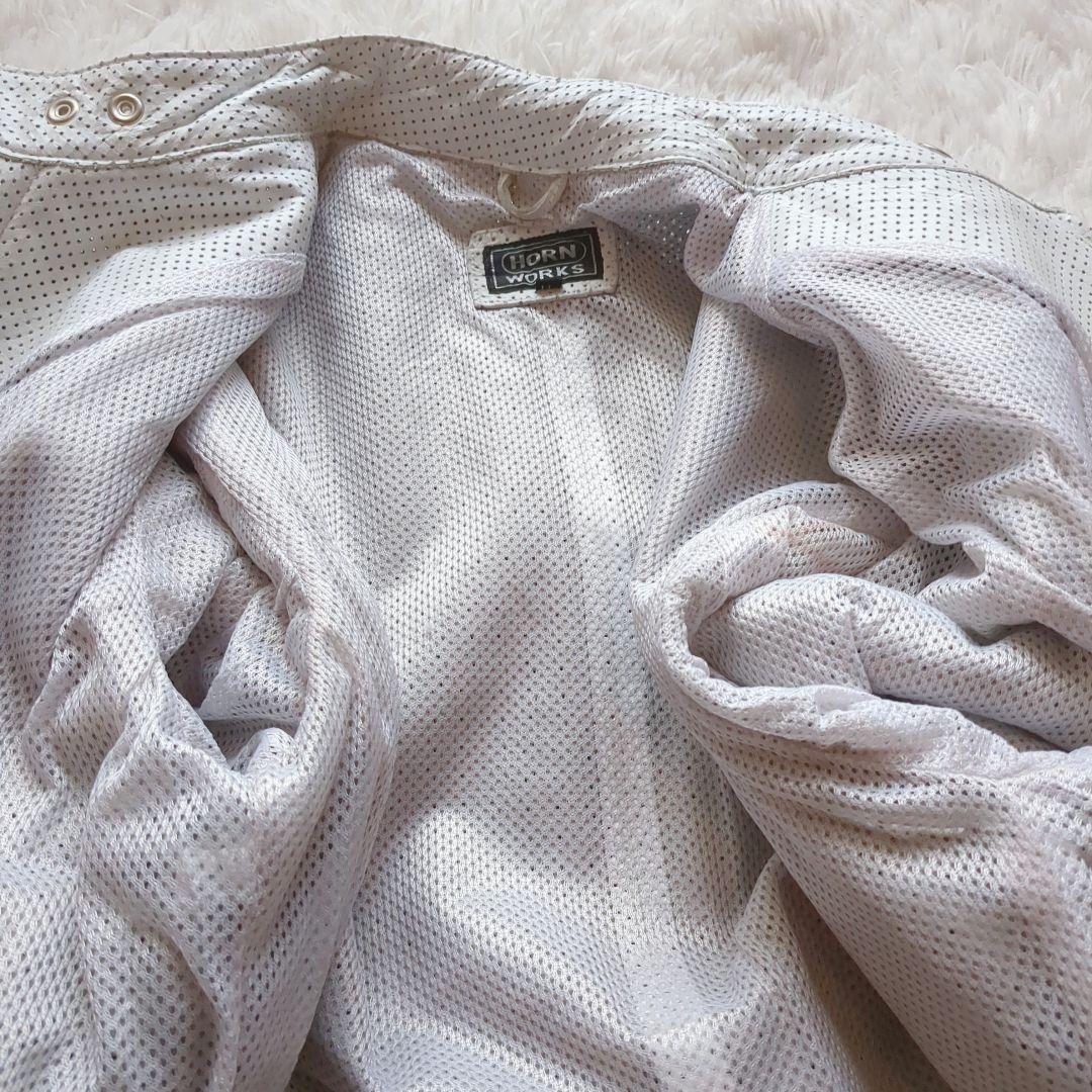 HORN WORKS パンチングレザー ライダースジャケット バッファロー XL