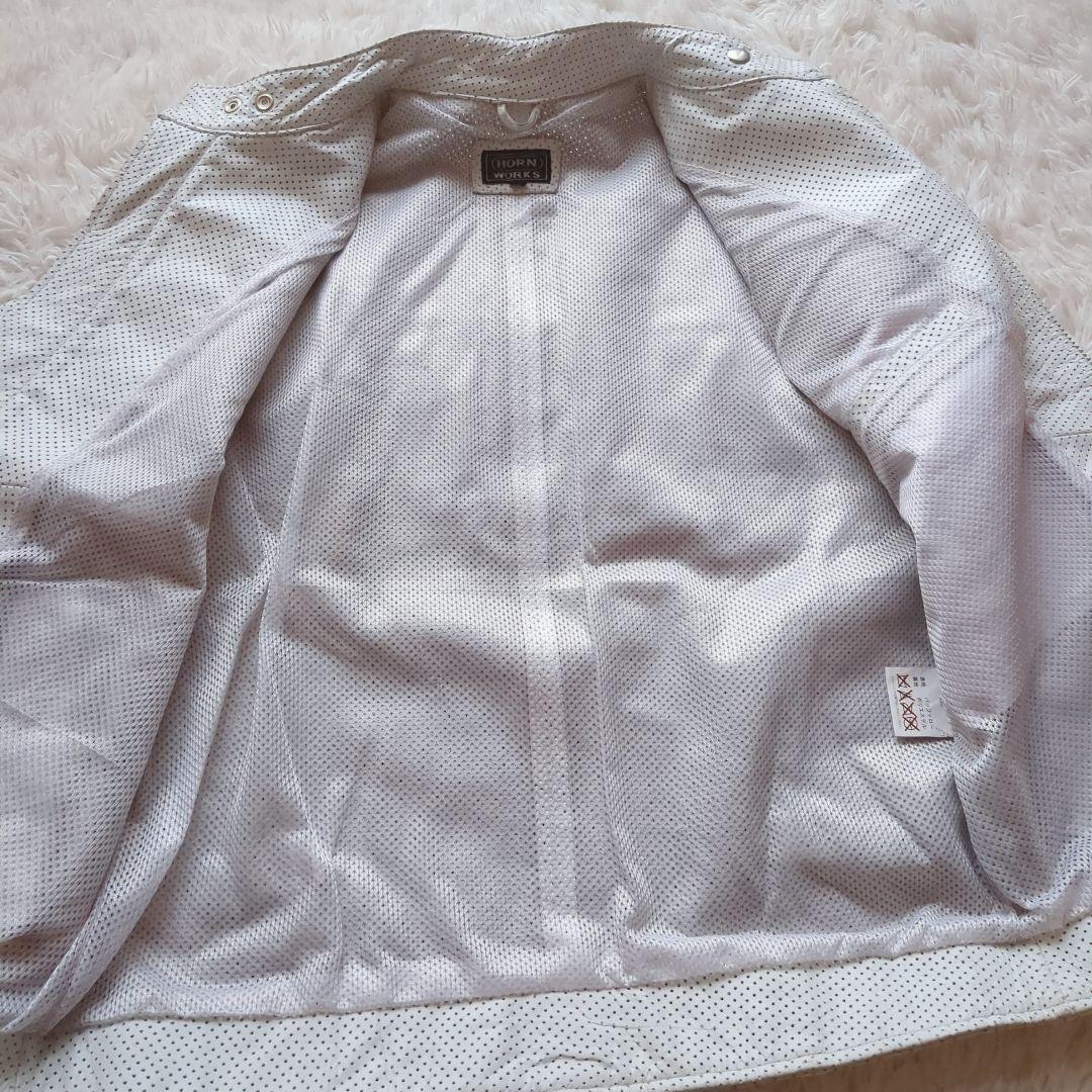 HORN WORKS パンチングレザー ライダースジャケット バッファロー XL