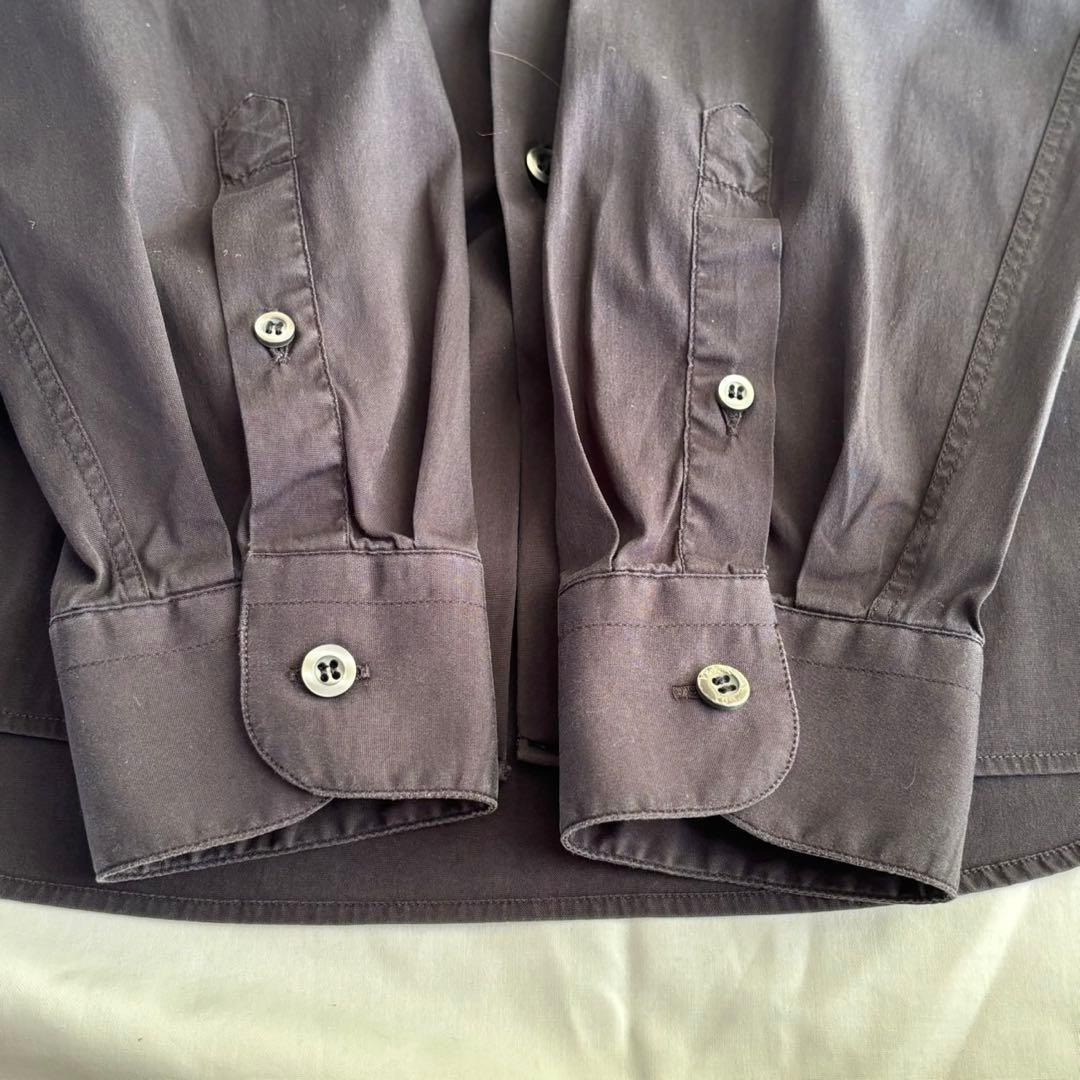 PRADA プラダ イタリア製 長袖 シャツ 38 ネイビーストレッチ メンズ