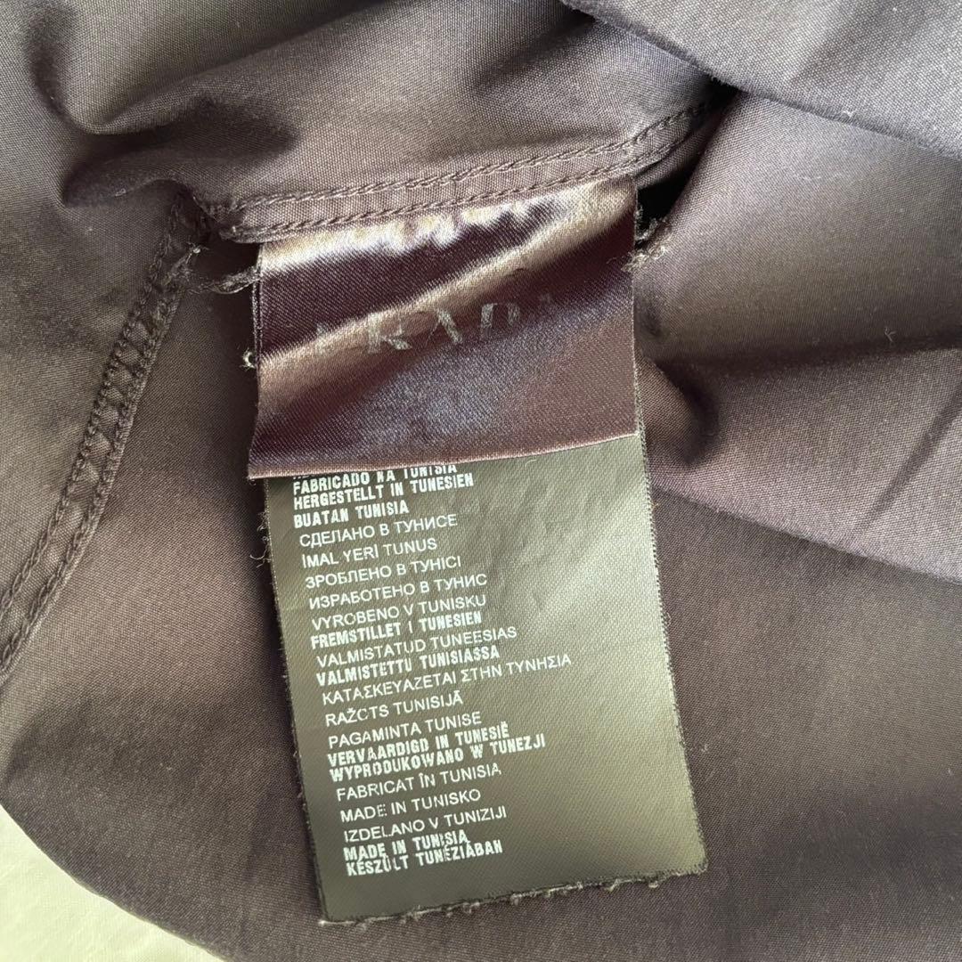 PRADA プラダ イタリア製 長袖 シャツ 38 ネイビーストレッチ メンズ