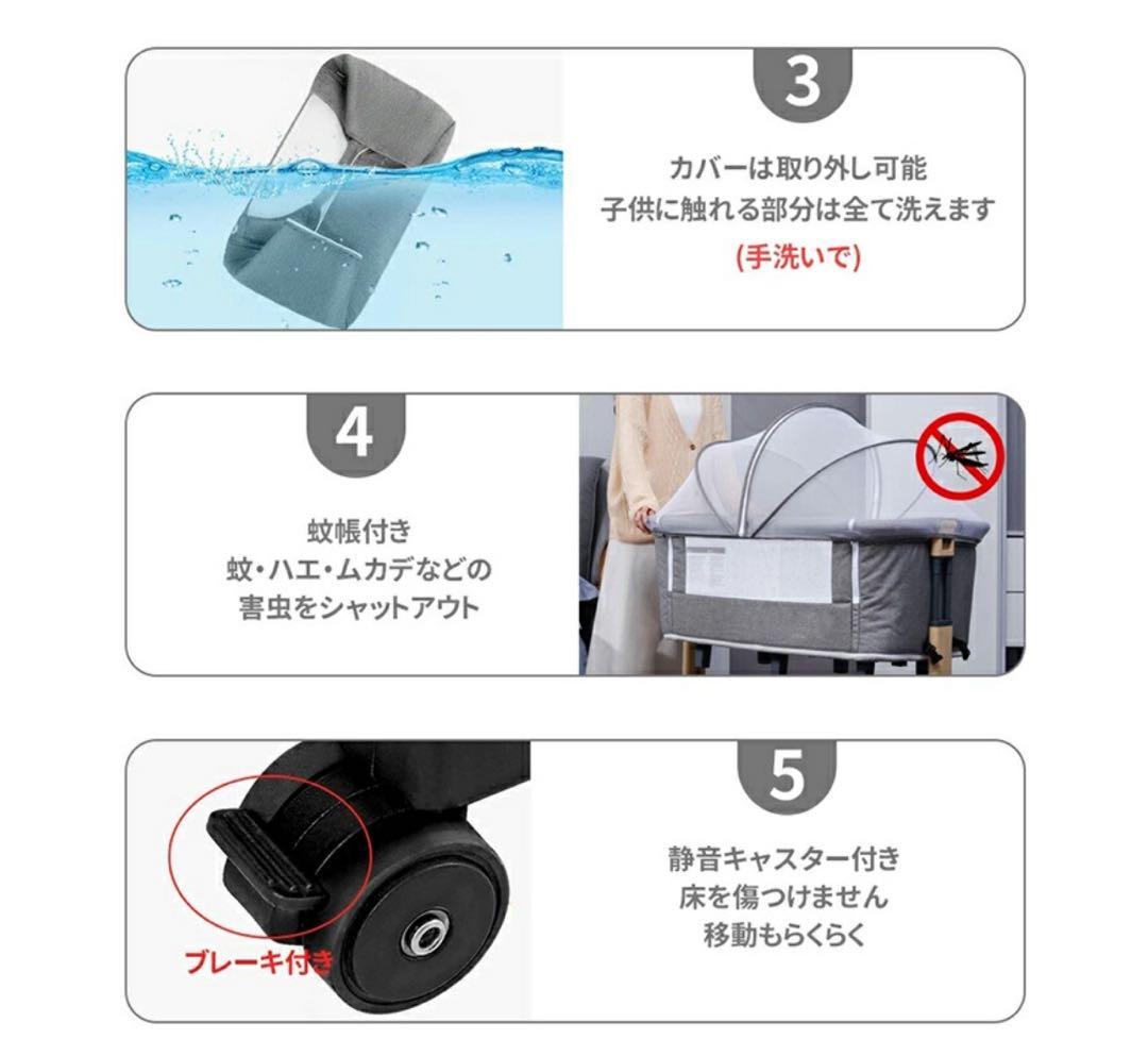 新品半額未使用未開封！ベビーベッド 折りたたみ添い寝ベッドプレイヤード 帰省