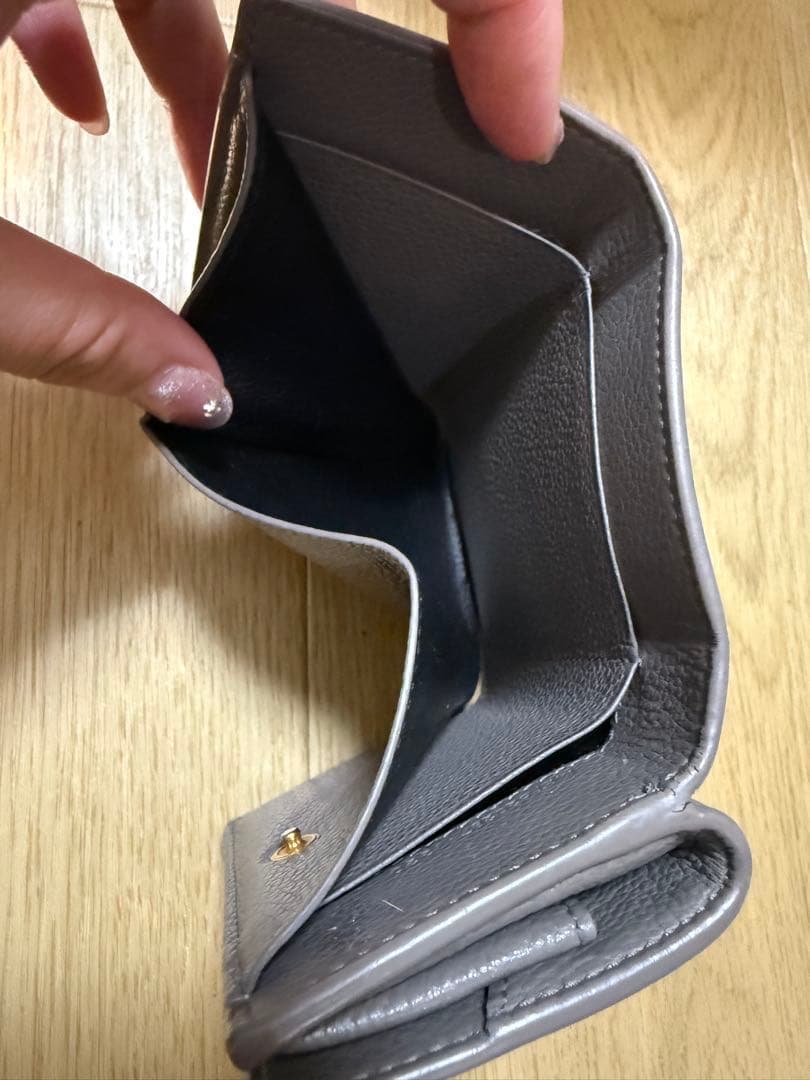 YSL グレー レザー 財布 三つ折財布