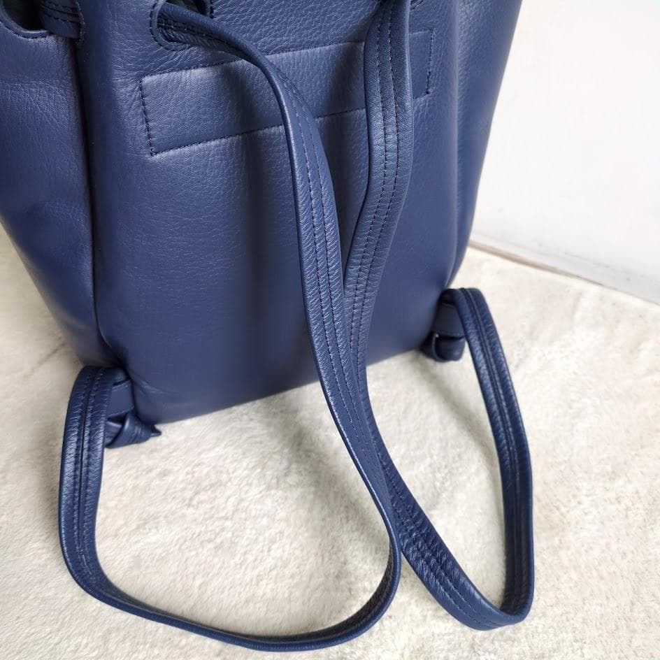 極美品　現行　ヒロフ　リュック　ロシェ　希少　巾着　レザー　ネイビー