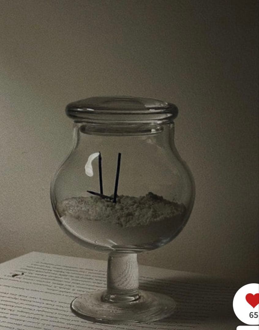 【値下げ中】LAN glasswork ガラス　蓋付き容器 小物入れ