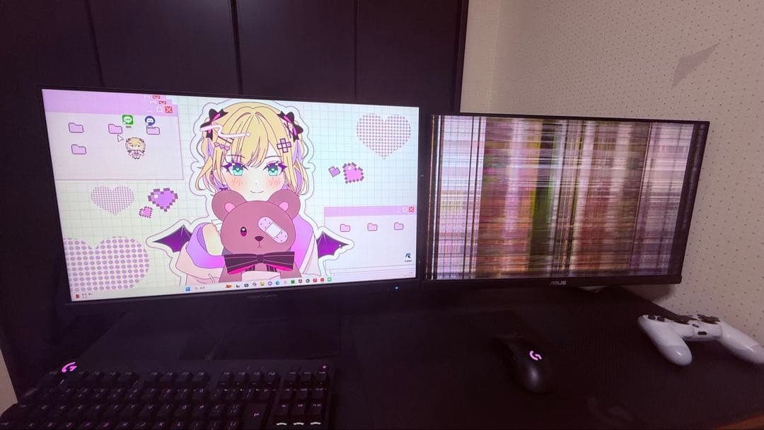 ASUS モニター ロジクールG703マウス　ジャンク