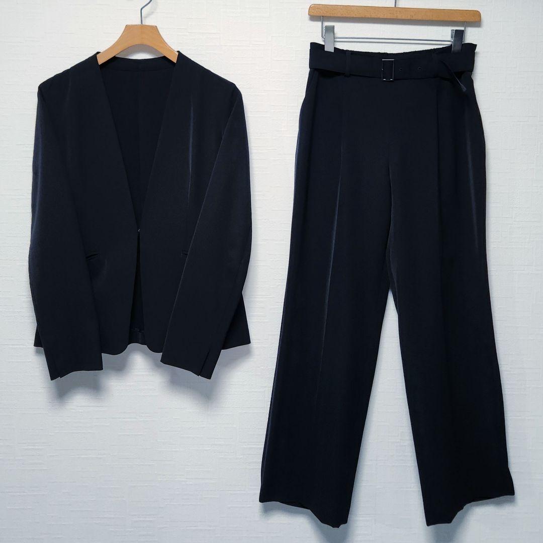 グリーンレーベルリラクシング　レディース　パンツ　スーツ　セットアップ　濃紺