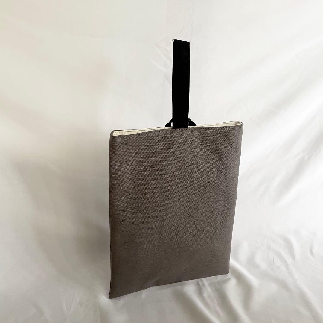 入園入学　レッスンバッグ　図書本バッグ　通園バッグ　グレー　無地　シンプル