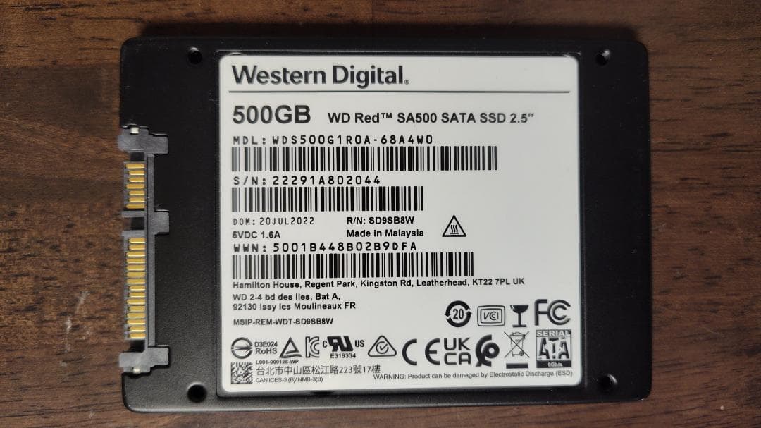 内蔵型SSD Western Digital WD Red SA500 500GB
