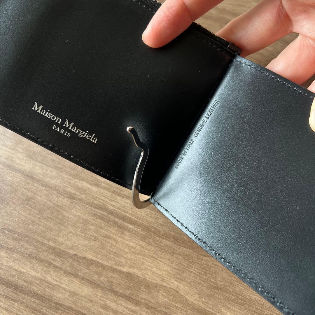 マルジェラ　4ステッチ マネークリップ ウォレット　黒