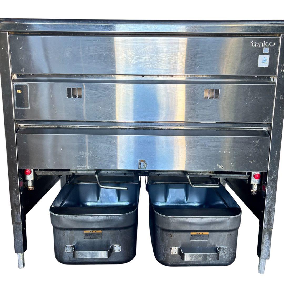 タニコー 2槽 業務用 ガスフライヤー TGFL-87CW LPガス 厨房機器