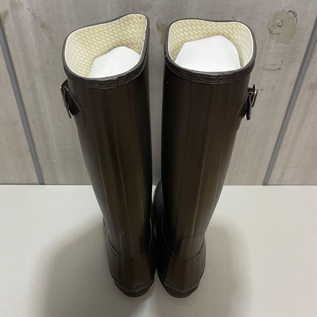 美品★HUNTER ブラウン レインブーツ 24.5-25.0cm