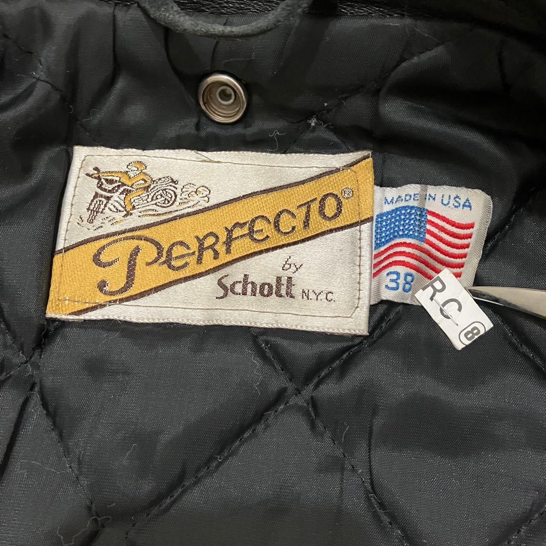 Schottショットライダース80sヴィンテージレザーUSAアメリカ米国黒革38