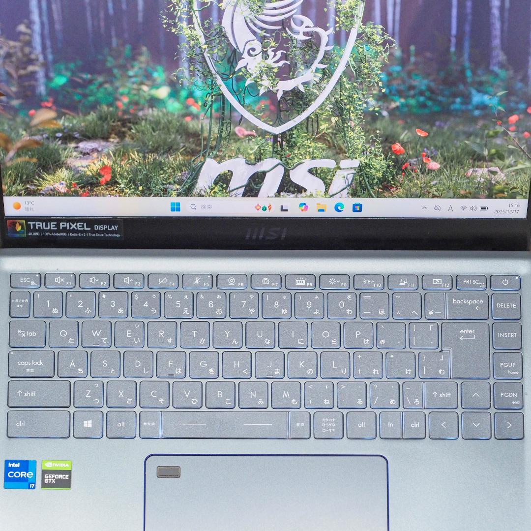 MSI Prestige 14、4K、32 GB メモリ、GTX 1650Ti