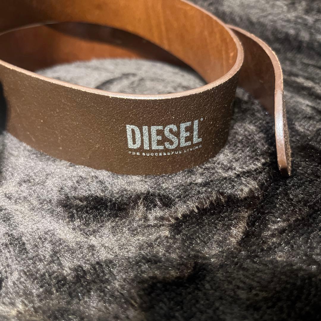 DIESEL ブラウン オーバルバックル ベルト