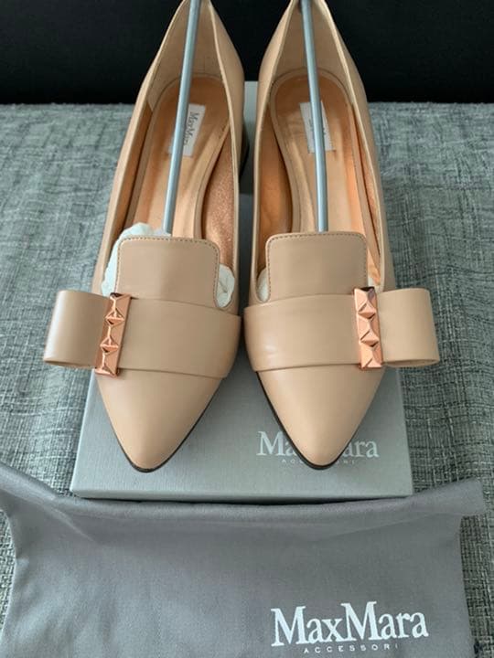 最終！新品イタリア製マックスマーラパンプスピンクベージュ24cm