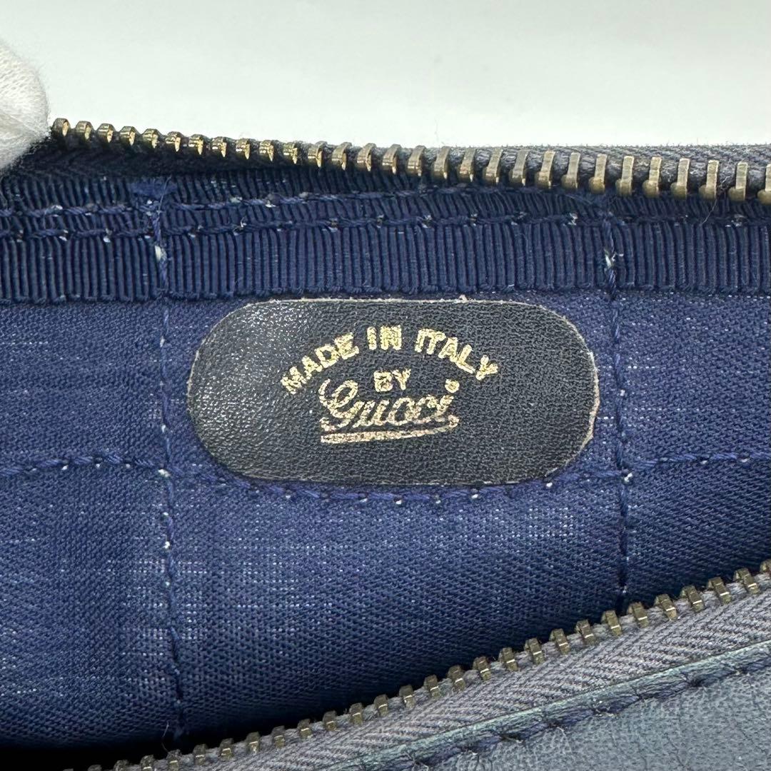 GUCCI グッチ ボストンバッグ GG PVC ネイビー シェリーライン