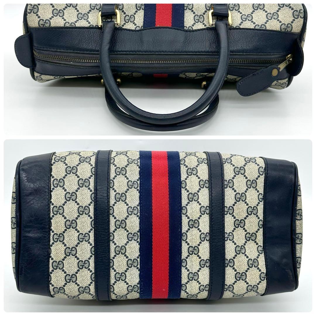 GUCCI グッチ ボストンバッグ GG PVC ネイビー シェリーライン