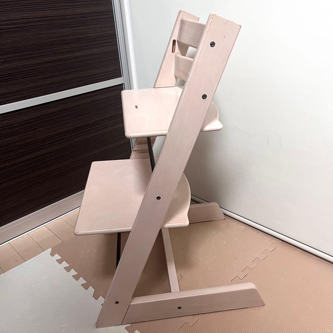 【新型ベビーセット付き】シリアル4　ストッケ トリップトラップホワイトウォッシュ