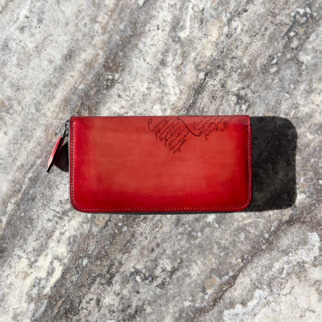 新品 定価22.4万円 ベルルッティ イタウバ スクリットレザー長財布 オレンジ