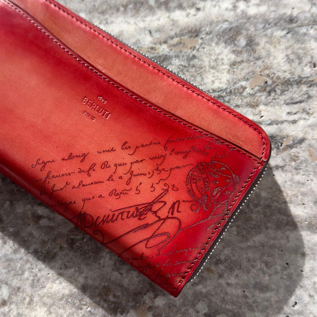 新品 定価22.4万円 ベルルッティ イタウバ スクリットレザー長財布 オレンジ