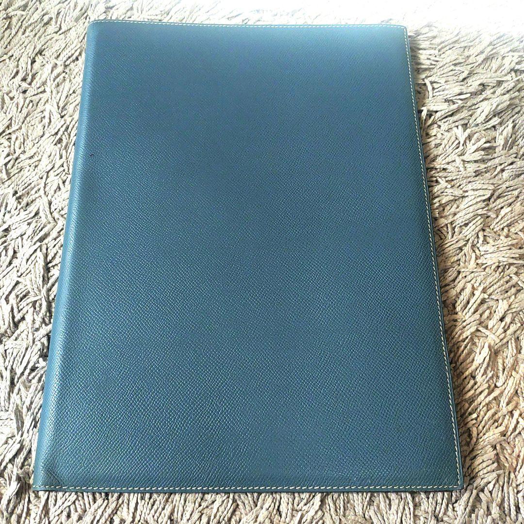 【A4サイズ】HERMES　エルメス　ノートカバー　メモパッド　ブルー
