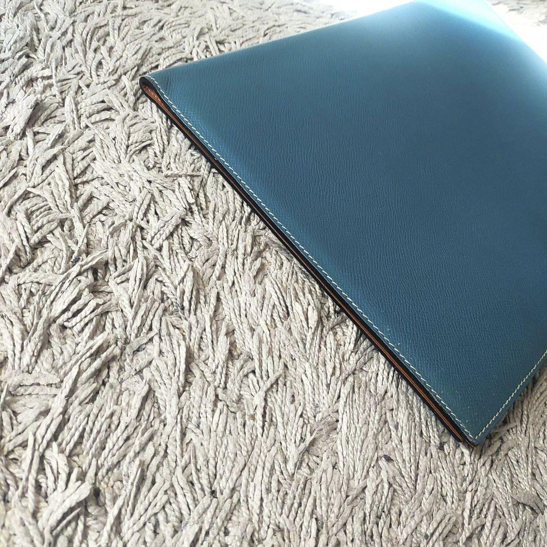 【A4サイズ】HERMES　エルメス　ノートカバー　メモパッド　ブルー
