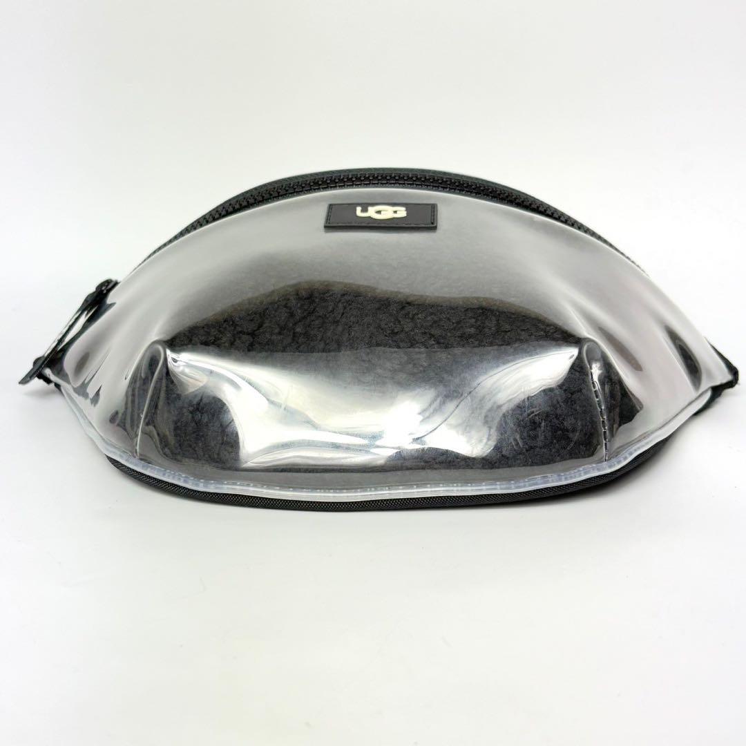 アグ　ナシャ　ベルトバッグ　クリア　ファーブラック　ボディバッグウエストポーチ.